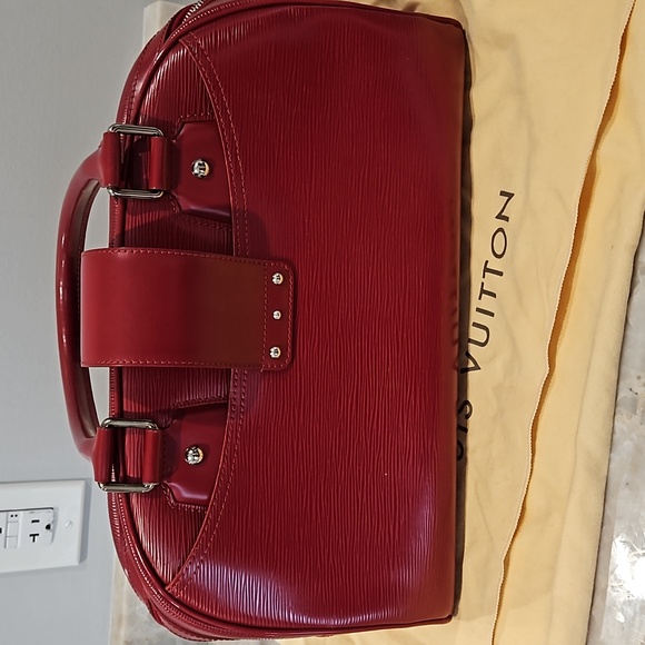 Red Epi Leather Louis Vuitton Montaigne Bowling Bag GM - Picture 7 of 10